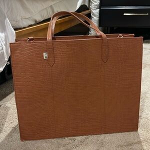 Beis XL Work Tote Brown Croc